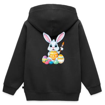 Easter bunny with Easter eggs - Kids Premium Organic Zip-up Hoodie - black - Back - AI Model Kid Male (0cm)
