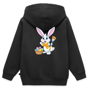 Easter bunny with Easter eggs - Kids Premium Organic Zip-up Hoodie - black - Back - AI Model Kid Male (0cm)