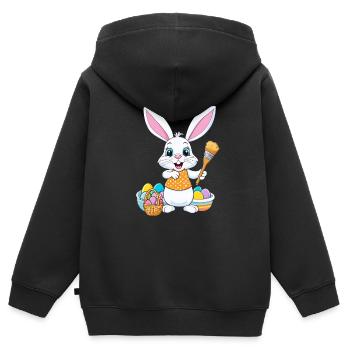 Easter bunny with Easter eggs - Kids Premium Organic Zip-up Hoodie - black - Back - AI Model Kid Male (0cm)
