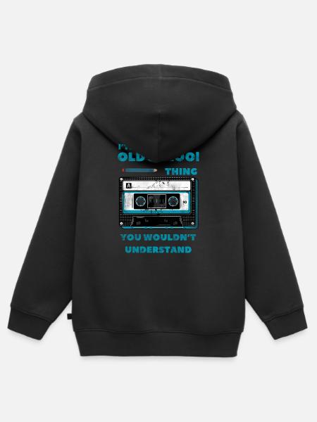 Old School Vibes – Dit zul je niet begrijpen! - Kinder Premium zip hoodie biologisch - zwart