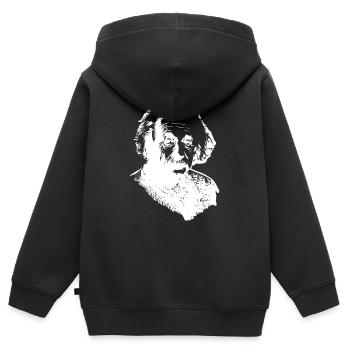 Nous sommes Ulmers - Sweat Premium à capuche zippé enfant bio - noir - Dos - AI Model Kid Male (0cm)