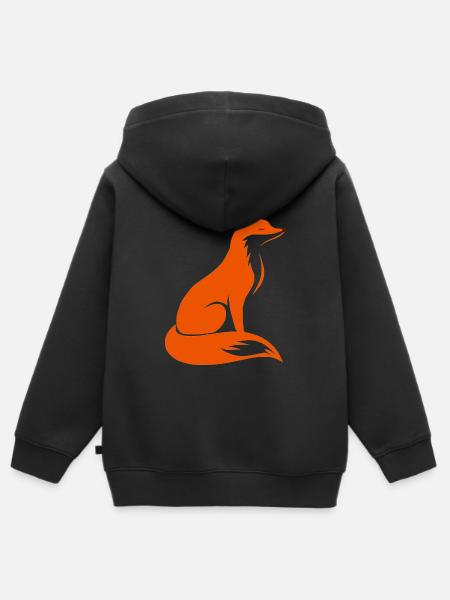 Fuchs - Kinder Premium Organic Zip Hoodie - Schwarz