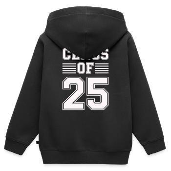 class of 25 - Kids Premium Organic Zip-up Hoodie - black - Back - AI Model Kid Male (0cm)