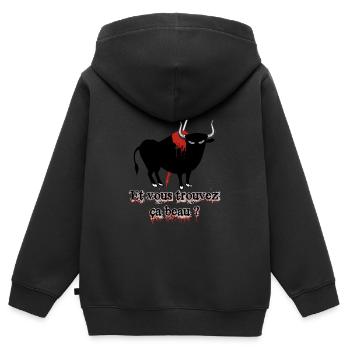 corrida - Kinder Premium Organic Zip Hoodie - Schwarz - Hinten - AI Model Kid Male (0cm)