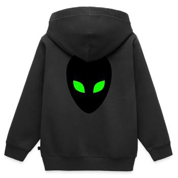 Alien - Kinder Premium Organic Zip Hoodie - Schwarz - Hinten - AI Model Kid Male (0cm)