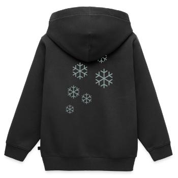 flocon de neige - Sweat Premium à capuche zippé enfant bio - noir - Dos - AI Model Kid Male (0cm)