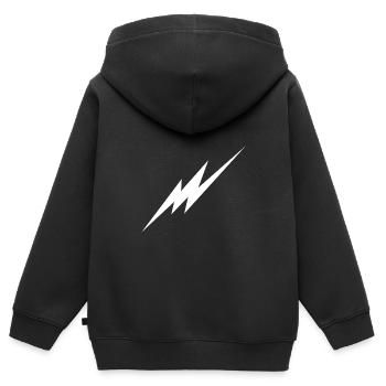 Blitz - Kinder Premium Organic Zip Hoodie - Schwarz - Hinten - AI Model Kid Male (0cm)