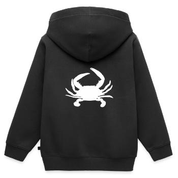Crabe silhouette - Sweat Premium à capuche zippé enfant bio - noir - Dos - AI Model Kid Male (0cm)