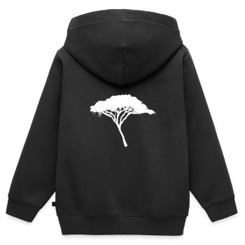 Savannen Baum Burkea Africana - Kinder Premium Organic Zip Hoodie - Schwarz - Hinten - AI Model Kid Male (0cm)