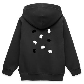 kleine Elefanten - Kinder Premium Organic Zip Hoodie - Schwarz - Hinten - AI Model Kid Male (0cm)