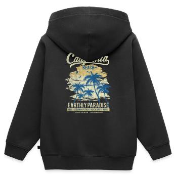 CALIFORNIA BEACH - Surf and summer shirt motif - Kids Premium Organic Zip-up Hoodie - black - Back - AI Model Kid Male (0cm)