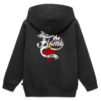 flame - Kids Premium Organic Zip-up Hoodie - black - Back - AI Model Kid Male (0cm)
