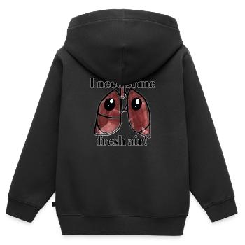 Lungen biologie - Kinder Premium Organic Zip Hoodie - Schwarz - Hinten - AI Model Kid Male (0cm)