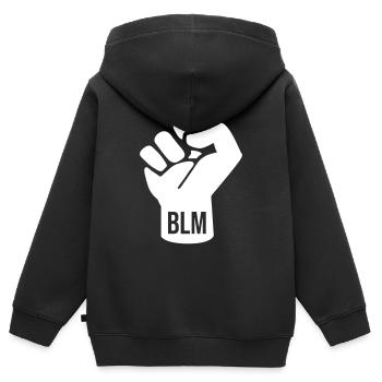 Black Lives Matter Fist - Kinder Premium Organic Zip Hoodie - Schwarz - Hinten - AI Model Kid Male (0cm)