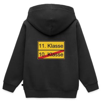 11. Klasse nicht 10. Klasse - Kinder Premium Organic Zip Hoodie - Schwarz - Hinten - AI Model Kid Male (0cm)