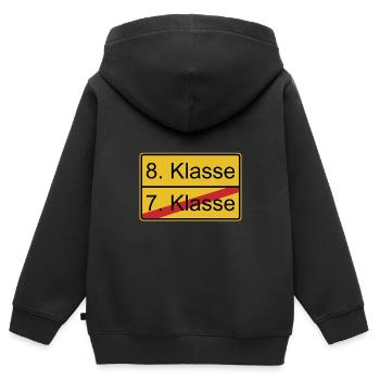 8. Klasse nicht 7. Klasse - Kinder Premium Organic Zip Hoodie - Schwarz - Hinten - AI Model Kid Male (0cm)