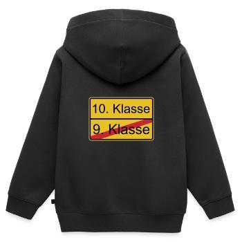 10. Klasse nicht 9. Klasse - Kinder Premium Organic Zip Hoodie - Schwarz - Hinten - AI Model Kid Male (0cm)