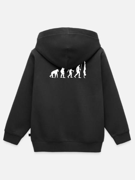 Evolution Handstand Akrobatik Gymnastik - Kinder Premium Organic Zip Hoodie - Schwarz