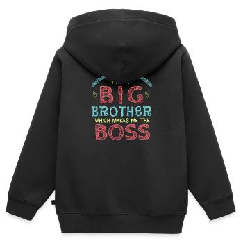 Ich bin der große Bruder, was mich zum Chef macht - Kinder Premium Organic Zip Hoodie - Schwarz - Hinten - AI Model Kid Male (0cm)