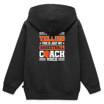 Ich schreie nicht, das ist nur mein Basketballtrainer - Kinder Premium Organic Zip Hoodie - Schwarz - Hinten - AI Model Kid Male (0cm)