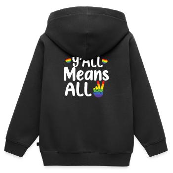Y'all Rainbow LGBT Pride Lesbisch Homosexuell bedeutet alles - Kinder Premium Organic Zip Hoodie - Schwarz - Hinten - AI Model Kid Male (0cm)