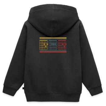 Vintage Papa Gitarre Akkord Gitarre Musik Vatertag - Kinder Premium Organic Zip Hoodie - Schwarz - Hinten - AI Model Kid Male (0cm)