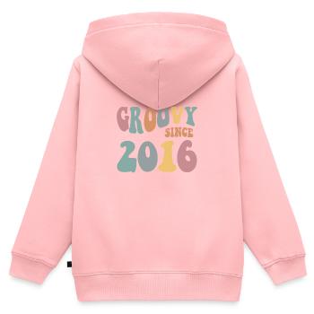 mb Groovy Since 2016 Retro Hippie Flower 6th - Kids Premium Organic Zip-up Hoodie - rose - Back - AI Model Kid Female (0cm)
