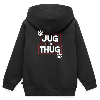 Funny Vet Tech Jug Thug Blood Draw Gifts - Kids Premium Organic Zip-up Hoodie - black - Back - AI Model Kid Male (0cm)