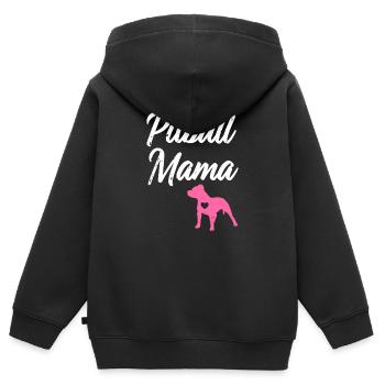 Pitbull Mama Funny womens Pit Bull Mom Pit Bull - Kids Premium Organic Zip-up Hoodie - black - Back - AI Model Kid Male (0cm)