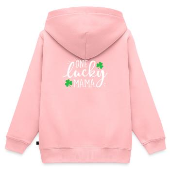 One Lucky Mama St Patricks Day Women Mom Mother - Kids Premium Organic Zip-up Hoodie - rose - Back - AI Model Kid Female (0cm)