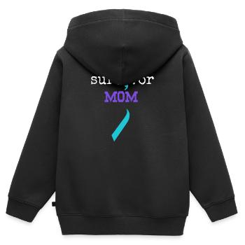 Survivor Mom - Prévention du suicide par un don point-virgule - Sweat Premium à capuche zippé enfant bio - noir - Dos - AI Model Kid Male (0cm)
