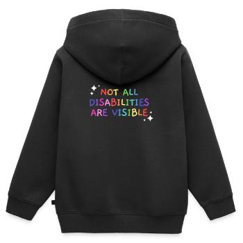 Nicht alle Behinderungen sind sichtbar behindert - Kinder Premium Organic Zip Hoodie - Schwarz - Hinten - AI Model Kid Male (0cm)