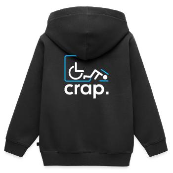 Rollstuhlfahrer, Behinderung, Bewusstsein, Inklusion - Kinder Premium Organic Zip Hoodie - Schwarz - Hinten - AI Model Kid Male (0cm)