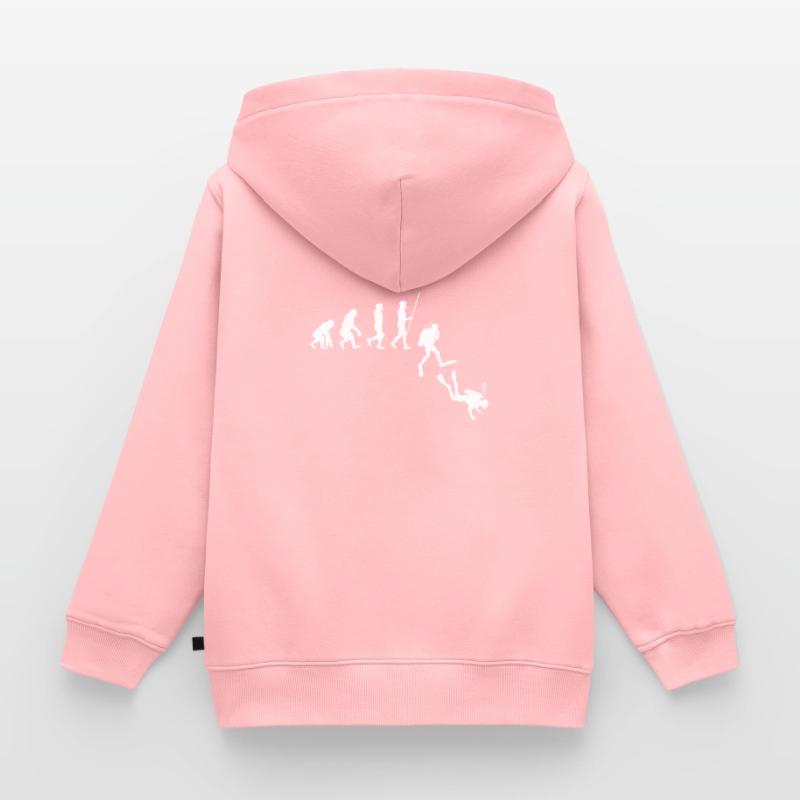 Évolution de la plongée | Évolution Sweat Premium à capuche zippé enfant bio