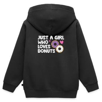 Nur ein Mädchen, das Donuts liebt Donut Essen Donut - Kinder Premium Organic Zip Hoodie - Schwarz - Hinten - AI Model Kid Male (0cm)