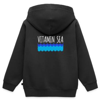 Vitamin Meer Lustig Meer Ozean Liebhaber Kaltes Wasser - Kinder Premium Organic Zip Hoodie - Schwarz - Hinten - AI Model Kid Male (0cm)