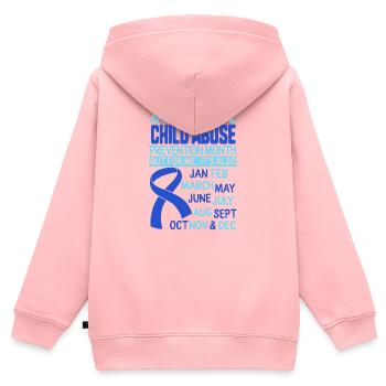 Avril est le Mois national de la prévention des mauvais traitements infligés aux enfants - Sweat Premium à capuche zippé enfant bio - rose - Dos - AI Model Kid Female (0cm)