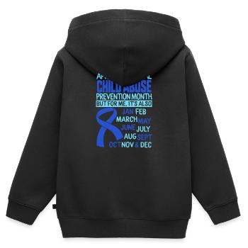 April is National Child Abuse Prevention Month - Kids Premium Organic Zip-up Hoodie - black - Back - AI Model Kid Male (0cm)