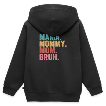 Maman Maman Maman Maman Bruh - Sweat Premium à capuche zippé enfant bio - noir - Dos - AI Model Kid Male (0cm)