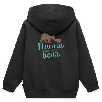 Nanna Bär Passend Familie Trendy Arrow - Kinder Premium Organic Zip Hoodie - Schwarz - Hinten - AI Model Kid Male (0cm)