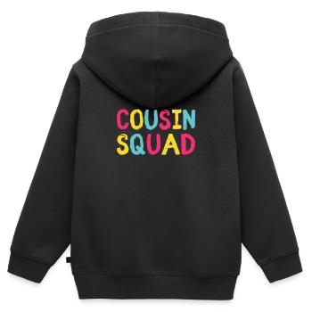 Cousin Squad Crew Familie Matching Gruppe Erwachsene Kinder - Kinder Premium Organic Zip Hoodie - Schwarz - Hinten - AI Model Kid Male (0cm)