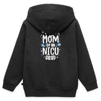 Stolze Mutter einer Mutter mit Neugeborenen-Neugeborenen-Abschluss - Kinder Premium Organic Zip Hoodie - Schwarz - Hinten - AI Model Kid Male (0cm)