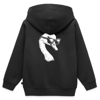 Lunettes de soleil Cool Swan Été - Sweat Premium à capuche zippé enfant bio - noir - Dos - AI Model Kid Male (0cm)