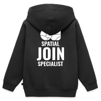 Spatial Join GIS Data Analyst Mapping Expert - Kids Premium Organic Zip-up Hoodie - black - Back - AI Model Kid Male (0cm)