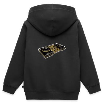 DJ Turntables - Kinder Premium Organic Zip Hoodie - Schwarz - Hinten - AI Model Kid Male (0cm)
