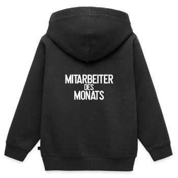 Employé du mois - Sweat Premium à capuche zippé enfant bio - noir - Dos - AI Model Kid Male (0cm)