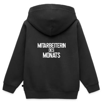 Mitarbeiterin des Monats - Kinder Premium Organic Zip Hoodie - Schwarz - Hinten - AI Model Kid Male (0cm)