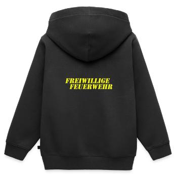 Freiwillige Feuerwehr - Kinder Premium Organic Zip Hoodie - Schwarz - Hinten - AI Model Kid Male (0cm)
