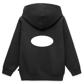 Fond ovale - Sweat Premium à capuche zippé enfant bio - noir - Dos - AI Model Kid Male (0cm)