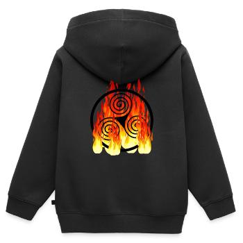 Keltische Symbol in Feuer Keltisch Wikinger - Kinder Premium Organic Zip Hoodie - Schwarz - Hinten - AI Model Kid Male (0cm)